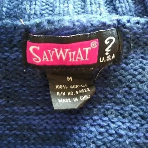 SAY What? Blue & Black Heather Short Sleeve Open Front Cardigan Sweater - Picture 5 of 5
